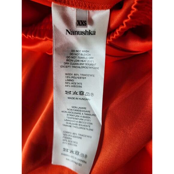 Nanushka Difya Satin Draped Crisscross Top & Millo Pleated Satin Pants S/XXS - Picture 7 of 7